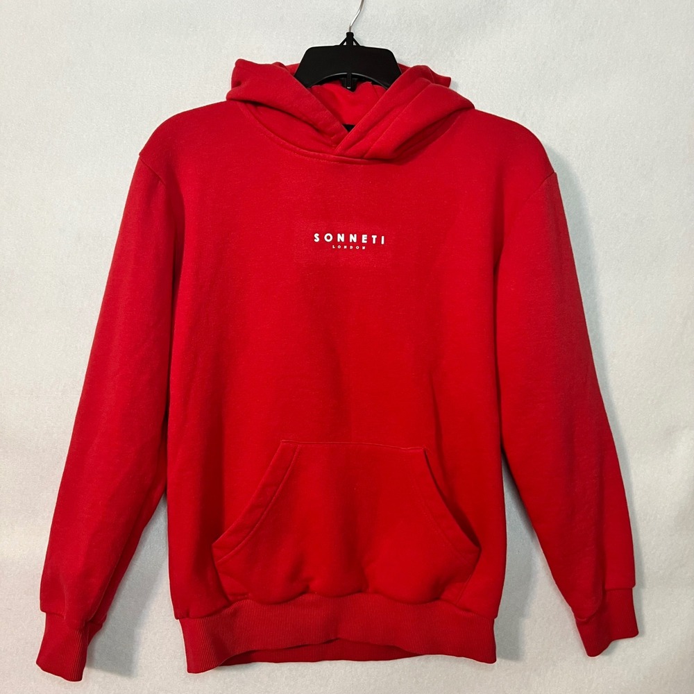 Sonneti London Kids XL Red Minimalist‎ Pullover Hoodie Sweatshirt